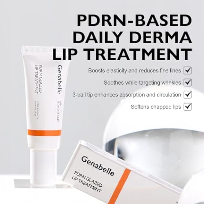 Genabelle PDRN GLAZED LIP TREATMENT  HYDRATING & PLUMPING LIP BALM WITH PDRN & PEPTIDES FOR SOFT, GLOSSY LIPS  INTENSIVE LIP REPAIR & MOISTURE LOCK- 0.33 FL OZ - Image 2